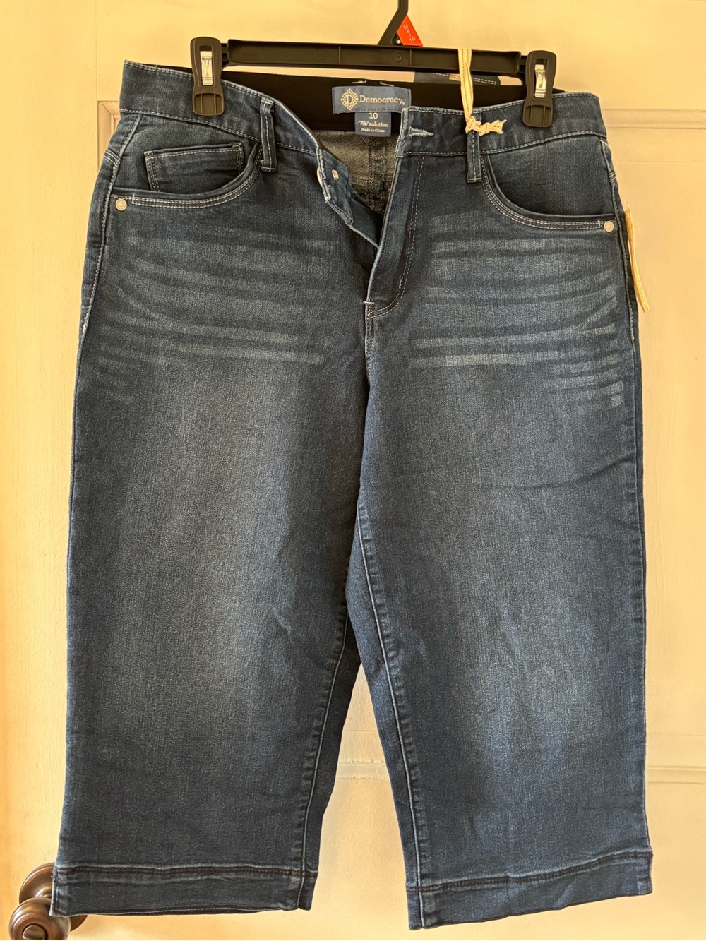 Democracy Dark Blue Stretch Denim Bermuda Shorts - Picture 3 of 4